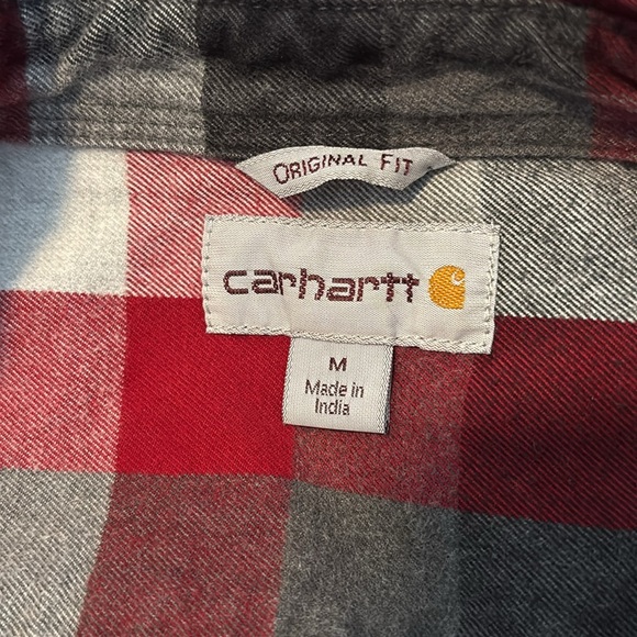 Carhartt men’s plaid original fit flannel shirt jacket size medium - Picture 8 of 9